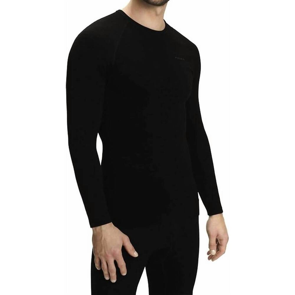 NEW FALKE maximum warm crew neck base layer top in black